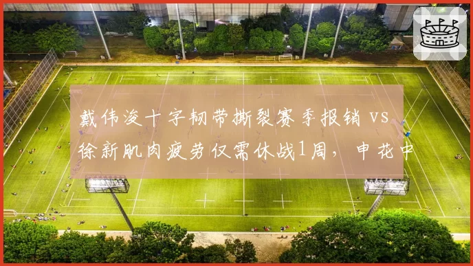 戴伟浚十字韧带撕裂赛季报销 vs 徐新肌肉疲劳仅需休战1周，申花中场伤病严重性悬殊